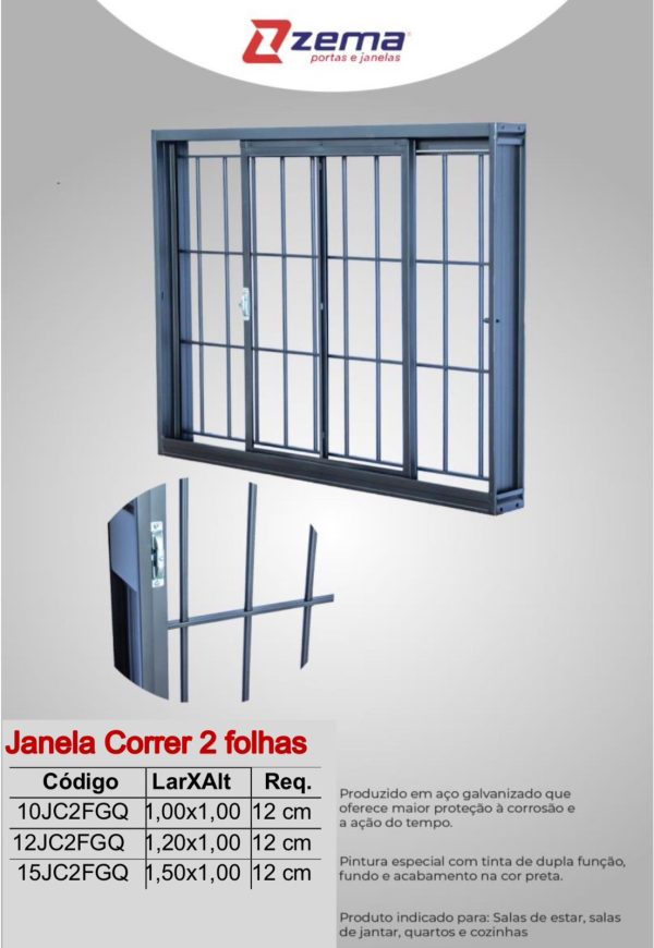 Janela Correr 2 Folhas